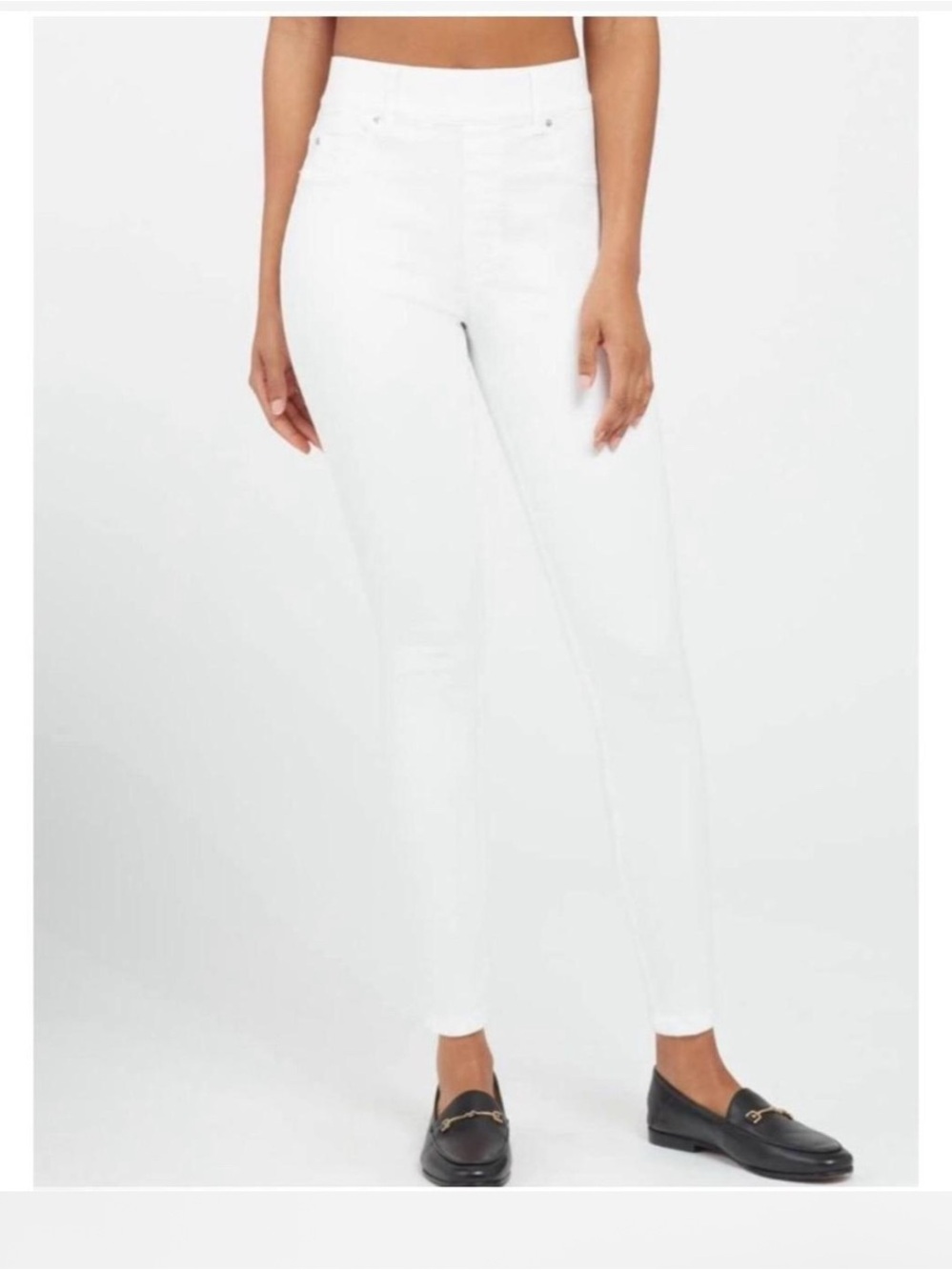 White Spanx ankle skinny jeans pull-on design with slimming technology